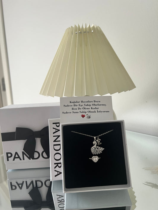 Özel Pandora kutusunda Harfli kuğu set( Harfi not kısmında belirtiniz)